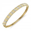 0.46Ct 14K Yellow Gold Diamond Ribbed Bangle