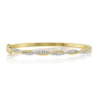 0.53Ct 14K Yellow Gold Diamond Twisted Bangle