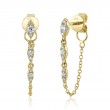 0.20Ct 14K Yellow Gold Diamond Chain Earrings
