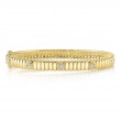 0.33Ct 14K Yellow Gold Diamond Bezel Ribbed Bangle