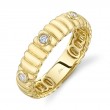 0.08Ct 14K Yellow Gold Diamond Bezel Ribbed Band