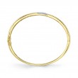 0.24Ct 14K Yellow Gold Diamond Ribbed Bangle