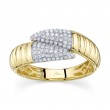 0.22Ct 14K Yellow Gold Diamond Ribbed Ring