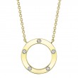 0.07Ct 14K Yellow Gold Diamond Circle Necklace