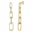 0.64Ct 14K Yellow Gold Diamond Paper Clip Link Earrings