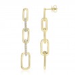 0.64Ct 14K Yellow Gold Diamond Paper Clip Link Earrings
