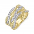 0.62Ct 14K Yellow Gold Diamond Twisted Ring