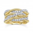 0.62Ct 14K Yellow Gold Diamond Twisted Ring