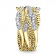 0.62Ct 14K Yellow Gold Diamond Twisted Ring