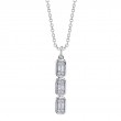 0.14Ct 14K White Gold Diamond Baguette Necklace