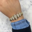 2.19Ct 14K Yellow Gold Diamond Pave Bangle