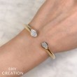 0.54Ct 14K Two Tone Yellow And White Gold Diamond Bangle