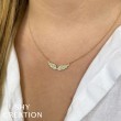 0.18Ct 14K Yellow Gold Diamond Angel Wings Necklace