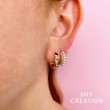 Shy Creation 14K Yellow Gold Diamond & Cultured Pearl Huggie Earrings