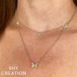 0.23Ct 14K Yellow Gold Diamond Butterfly Necklace