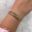 1.64Ct 14K Yellow Gold Diamond Bridge Bangle