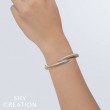 0.24Ct 14K Yellow Gold Diamond Ribbed Bangle