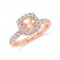 0.54Ct 14K Rose Gold Diamond Semi-Mount Ring For 5.5X5.5Mm-Ctr