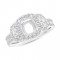 1.55Ct 18K White Gold Diamond Semi-Mount Ring For 7X7Mm-Ctr