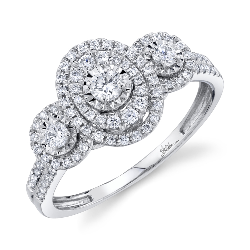 0.46Ct 14K White Gold Round Diamond Engagement Ring