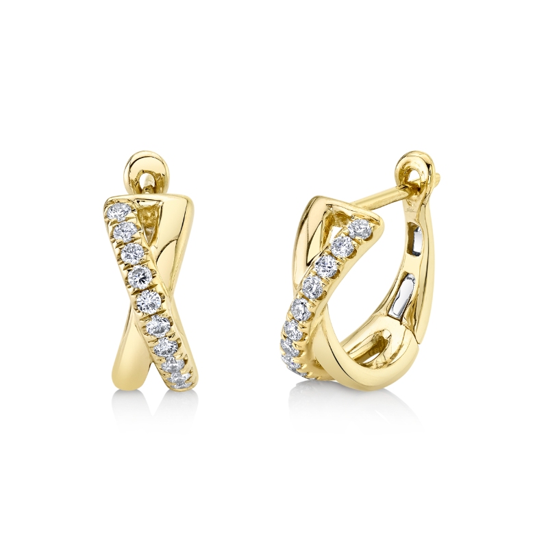 Shy Creation Diamond Huggie Earrings