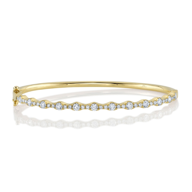 1.30Ct 14K Yellow Gold Diamond Bangle