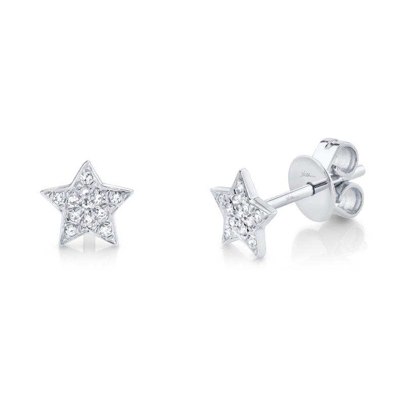 0.07Ct Diamond Star Stud Earrings