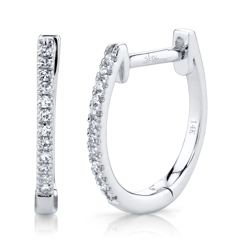 0.08Ct Diamond Huggie Earrings