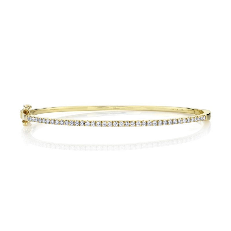 0.62Ct 14K Yellow Gold Diamond Bangle