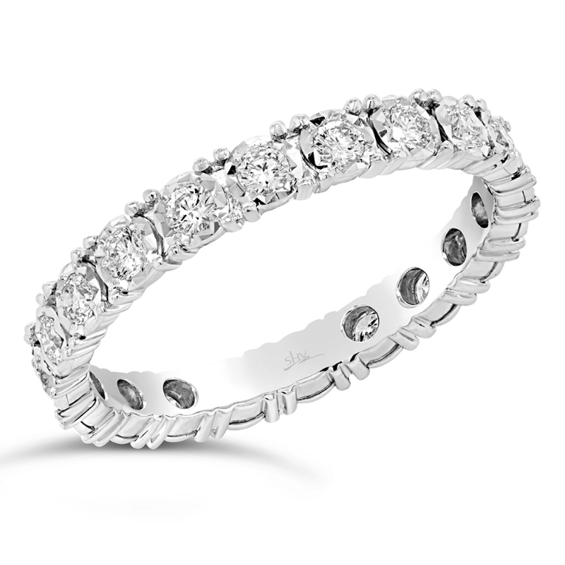 0.63Ct 14K White Gold Diamond Eternity Ring Size 7
