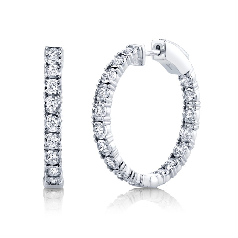 1.06Ct Diamond Hoop Earrings
