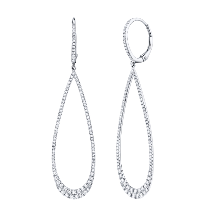 0.80Ct 14K White Gold Diamond Earrings