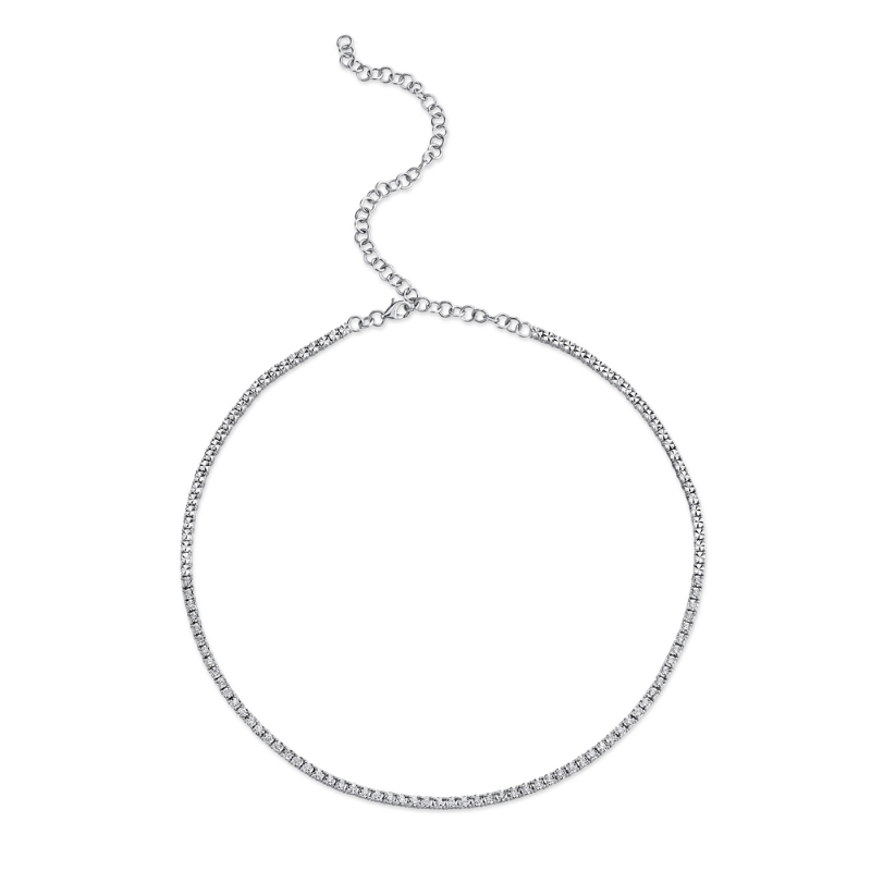 0.95Ct 14K White Gold Diamond Tennis Necklace